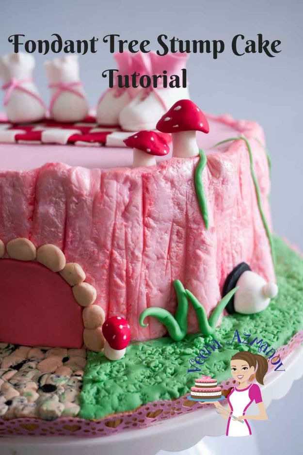 Baby Shower Cakes DIY - Fondant Tree Stump Cake - Easy Cake Recipes and Cupcakes to Make For Babies Showers - Ideas for Boys and Girls, Neutral, for Twins