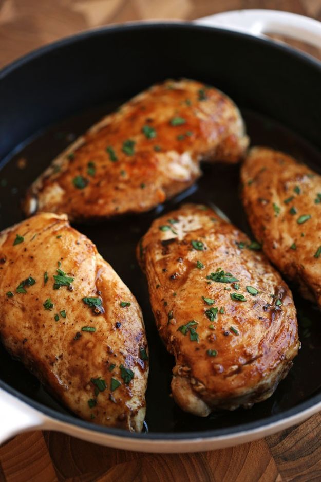 Chicken Breast Recipes - Maple Balsamic and Herb Chicken - Healthy, Easy Chicken Recipes for Dinner, Lunch, Parties and Quick Weeknight Meals - Boneless Chicken Breast Casserole Recipes, Oven Baked Ideas, Crockpot Chicken Breasts, Marinades for Grilled Foods, Salads, Shredded Chicken Tacos, Creamy Pasta, Keto and Low Carb, Mexican, Asian and Italian Food http://diyjoy.com/chicken-breast-recipes