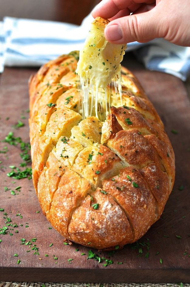 Best Recipes for the Cheese Lover - Cheese and Garlic Crack Bread - Easy Recipe Ideas With Cheese - Homemade Appetizers, Dips, Dinners, Snacks, Pasta Dishes, Healthy Lunches and Soups Made With Your Favorite Cheeses - Ricotta, Cheddar, Swiss, Parmesan, Goat Chevre, Mozzarella and Feta Ideas - Grilled, Healthy, Vegan and Vegetarian #cheeserecipes #recipes #recipeideas #cheese #cheeserecipe http://diyjoy.com/best-recipes-cheese-lover