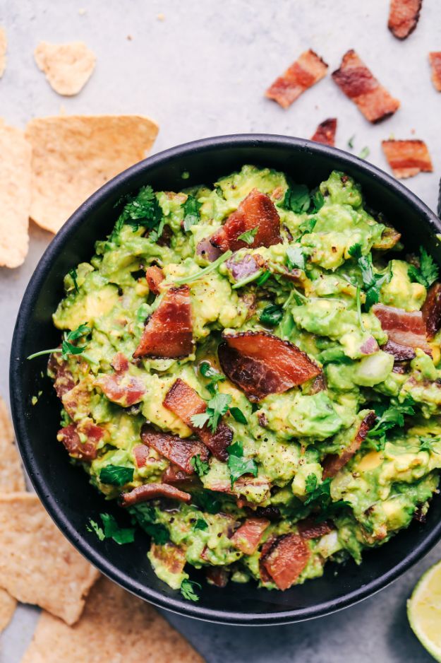 Potluck Recipe Ideas - Bacon Guacamole - Easy Recipes to Take To Potlucks - Dinner Casseroles, Salads, One Pot Meals, Pasta Dishes, Quick Crockpot Recipes