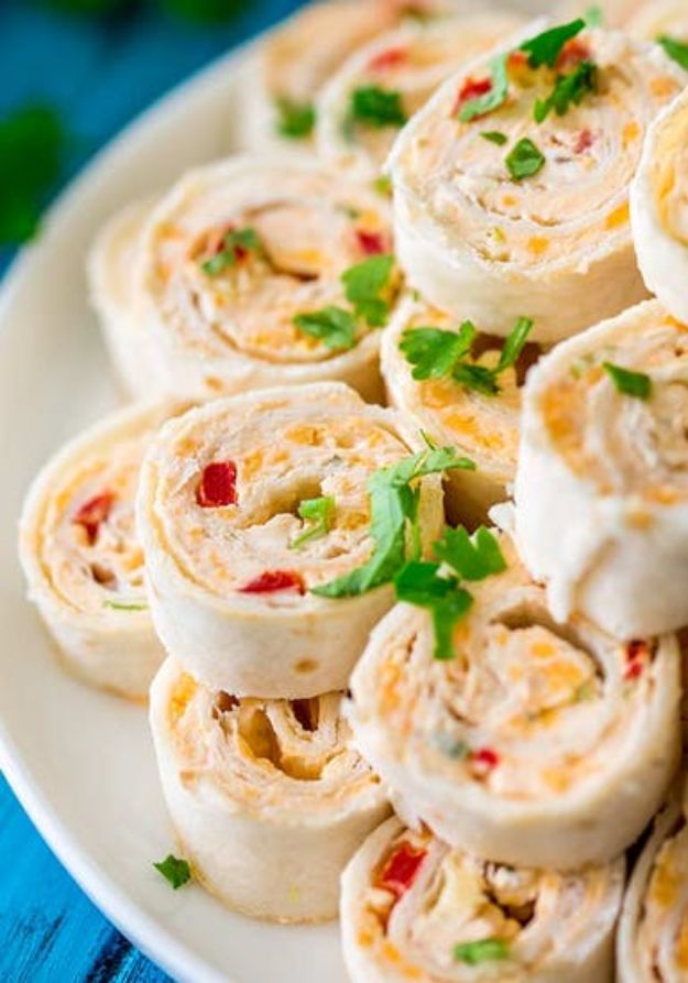 Potluck Recipe Ideas - Vegetarian Mexican Pinwheels - Easy Recipes to Take To Potlucks - Dinner Casseroles, Salads, One Pot Meals, Pasta Dishes, Quick Crockpot Recipes