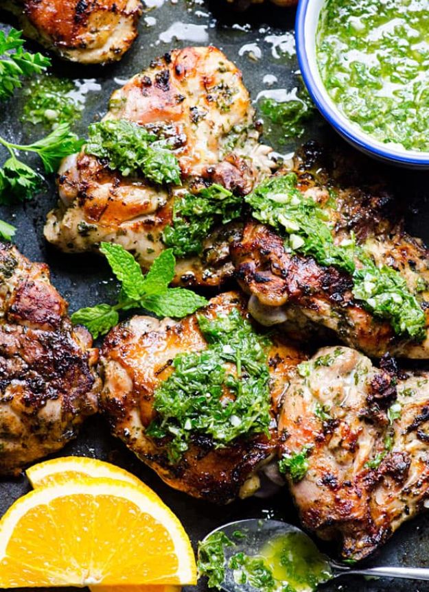 Potluck Recipe Ideas - Grilled Chimichurri Chicken - Easy Recipes to Take To Potlucks - Dinner Casseroles, Salads, One Pot Meals, Pasta Dishes, Quick Crockpot Recipes