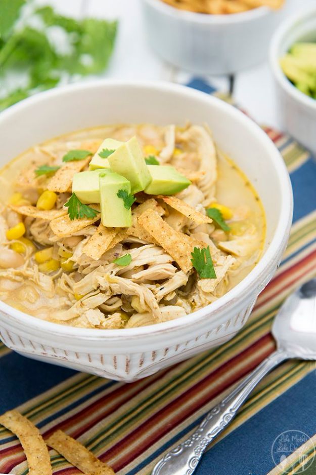 Easy Recipes For Rotisserie Chicken - White Chicken Chili - Healthy Recipe Ideas for Leftovers - Comfort Foods With Chicken - Low Carb and Gluten Free, Crock Pot Meals, Appetizers, Salads, Sour Cream Enchiladas, Pasta, One Pot Meals and Casseroles for Quick Dinners http://diyjoy.com/recipes-rotisserie-chicken