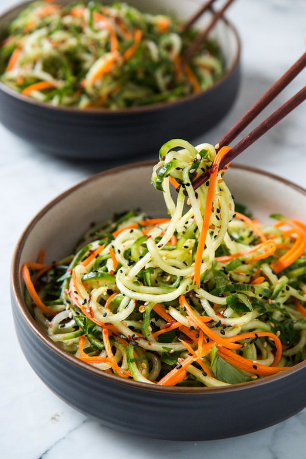 Best Recipe Ideas for Summer - Asian Sesame Cucumber Salad - Cool Salads, Easy Side Dishes, Recipes for Summer Foods and Dinner to Beat the Heat - Light and Healthy Ideas for Hot Summer Nights, Pool Parties and Picnics http://diyjoy.com/best-recipes-summer