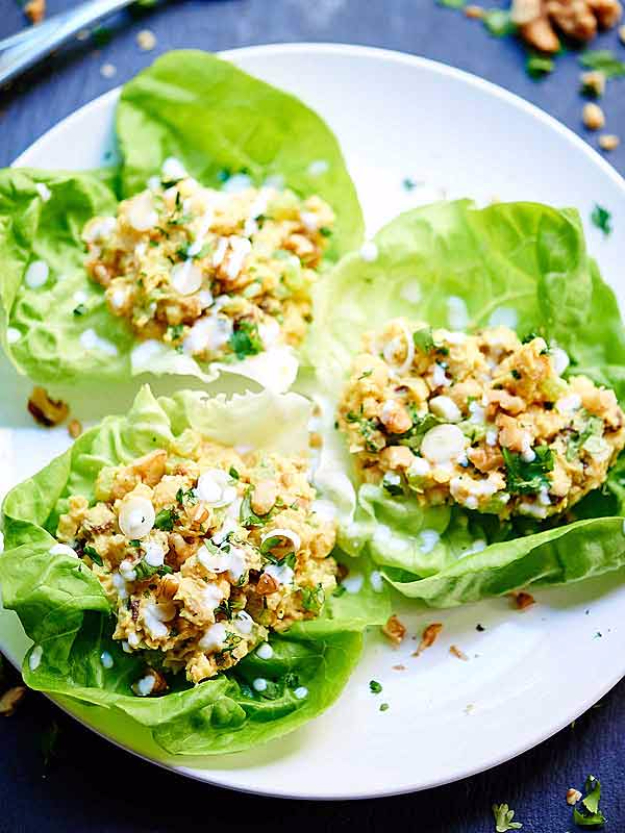 Healthy Lunch Ideas for Work - Healthy Chickpea Lettuce Wraps - Quick and Easy Recipes You Can Pack for Lunches at the Office - Lowfat and Simple Ideas for Eating on the Job - Microwave, No Heat, Mason Jar Salads, Sandwiches, Wraps, Soups and Bowls http://diyjoy.com/healthy-lunch-ideas-work 