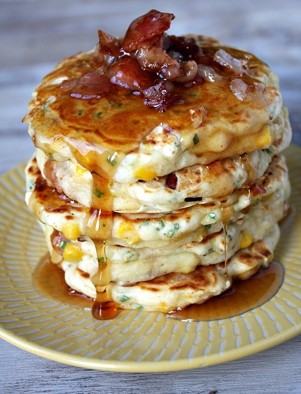 Bacon and Corn Griddle Cakes - a very popular recipe from RecipeGirl.com