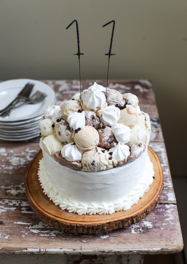 Meringue-Topped Ice Cream Birthday Cake | Simple Bites
