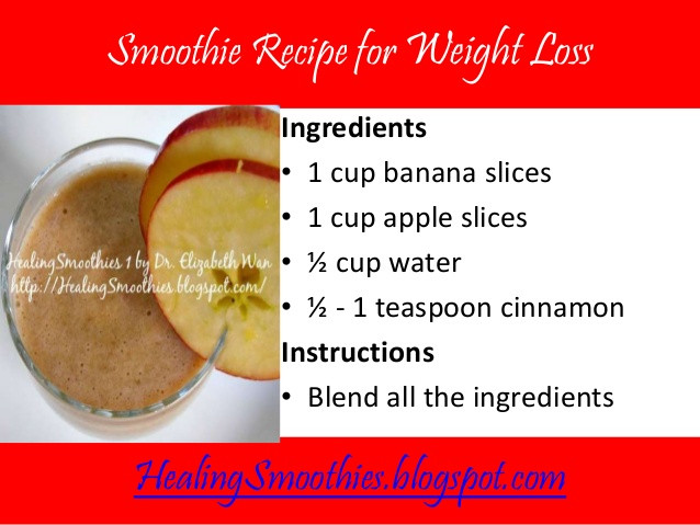Apple Smoothie Recipes For Weight Loss
 Smoothie recipe for weight loss