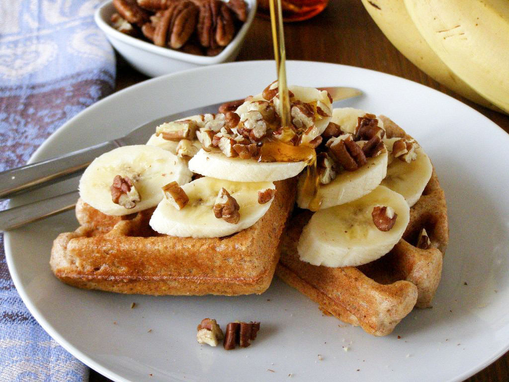 Are Waffles Healthy
 maple•spice Healthy Wholemeal Waffles with Bananas