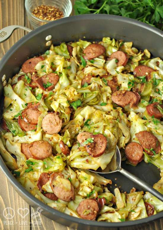 Best Low Carb Dinners
 Fried Cabbage with Kielbasa Low Carb Paleo Gluten Free