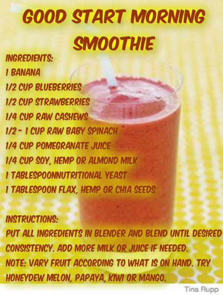 Best Morning Smoothies For Weight Loss
 good start morning smoothie Smoothies Recipe
