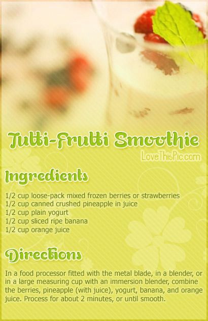 Blending Recipes For Weight Loss
 Tutti Frutti Smoothie Recipe s and