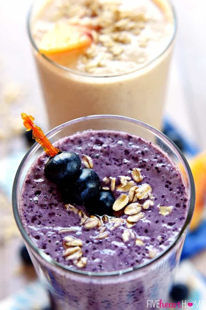 Blueberry Smoothies Healthy
 Healthy Oat Smoothies Blueberry Muffin & Peach Cobbler