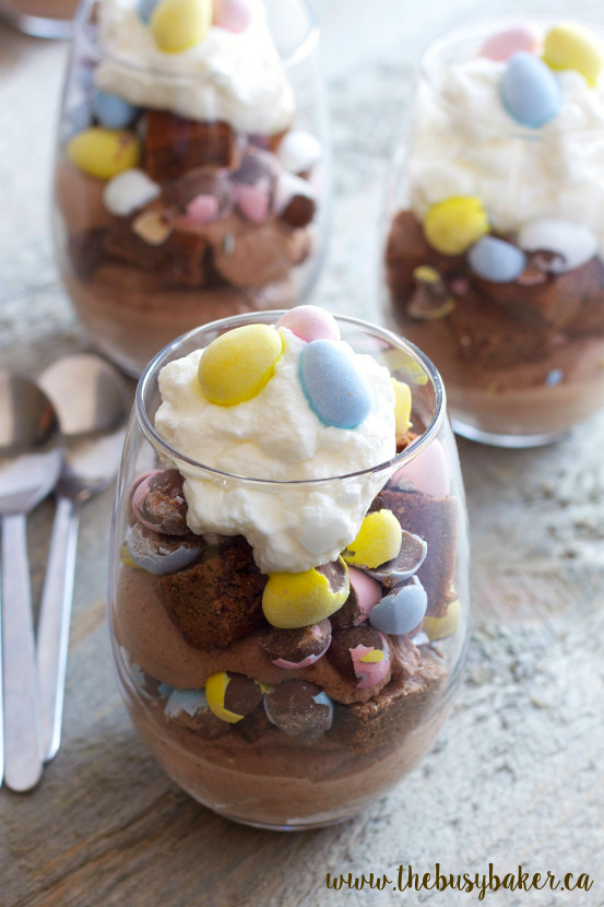 Brownie Easter Desserts
 Mini Eggs Easter Brownie Parfaits The Busy Baker