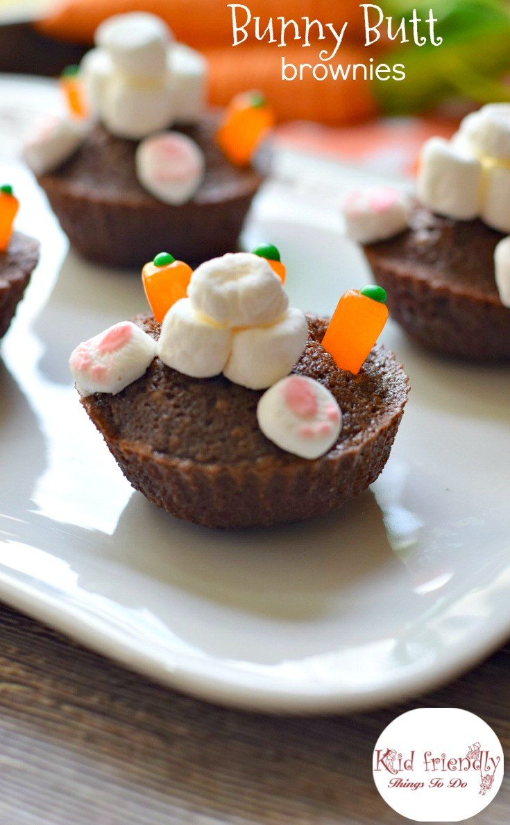 Brownie Easter Desserts
 Bunny Butt Brownie Cupcakes for a Fun Easter or Spring Treat