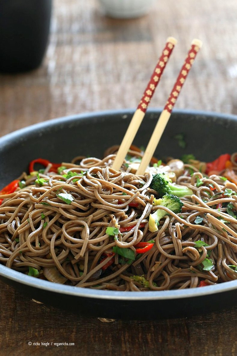 Buckwheat Noodles Gluten Free
 Vegan Lo Mein with Soba Noodles Vegan Richa