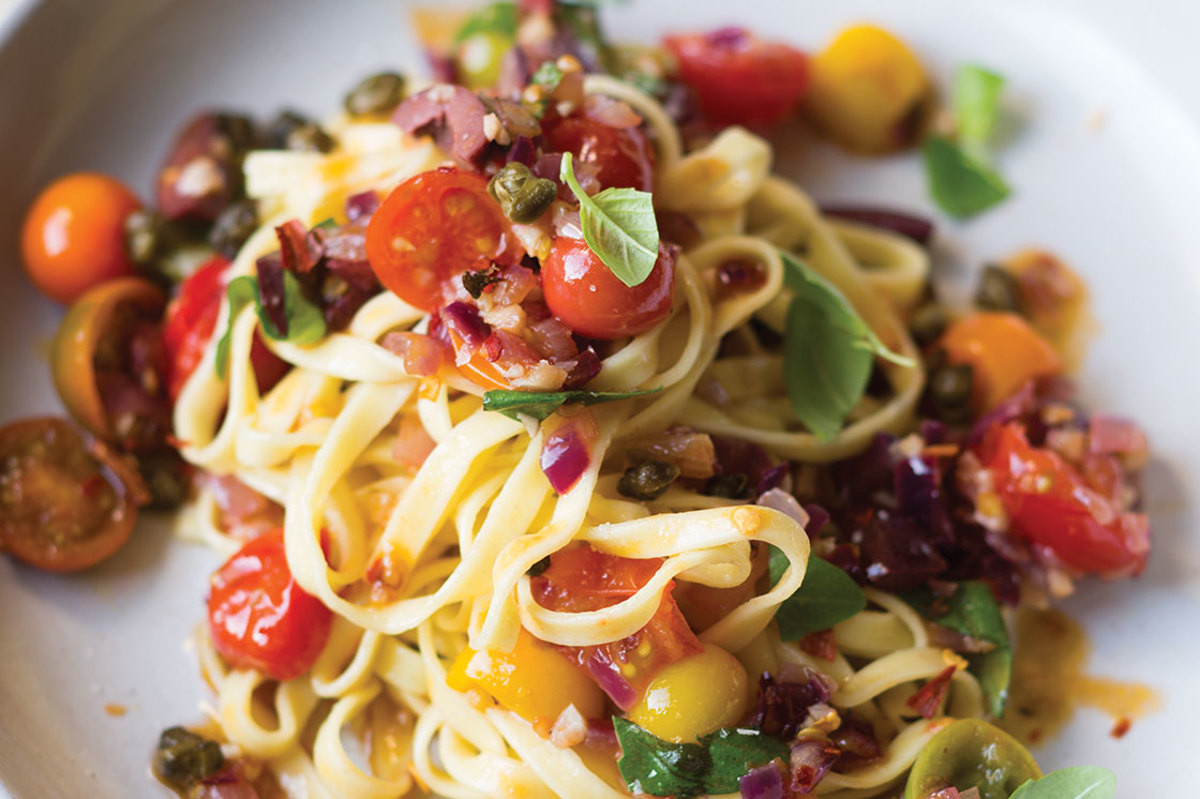 Capers Recipes Vegetarian
 Puttanesca Sauce with Fried Capers over Linguine Recipe