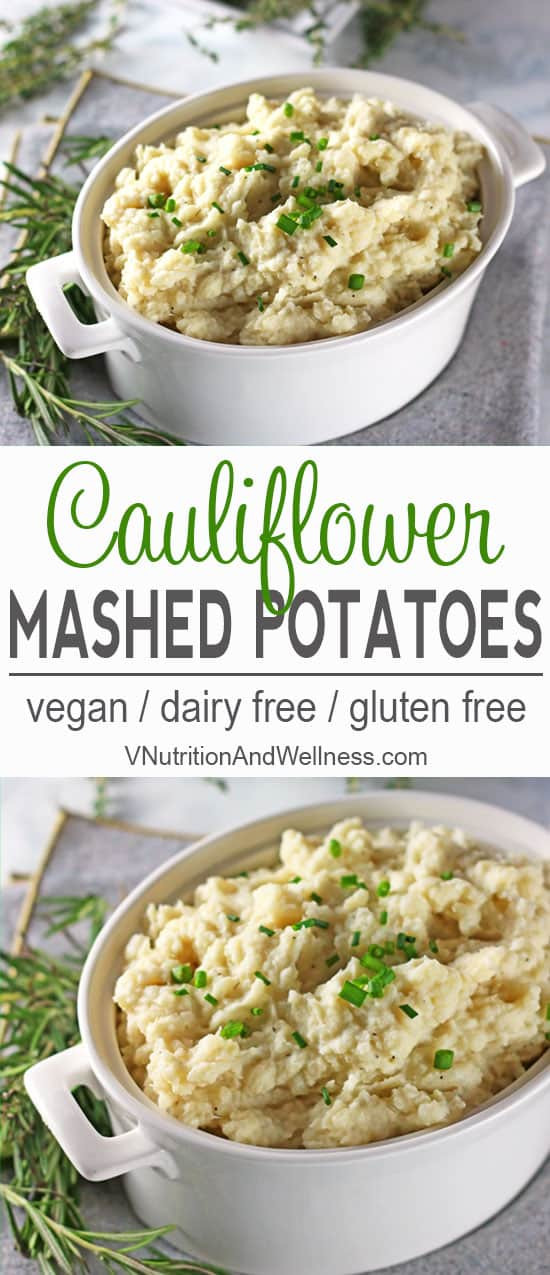 Cauliflower Mashed Potatoes Dairy Free
 Vegan Cauliflower Mashed Potatoes