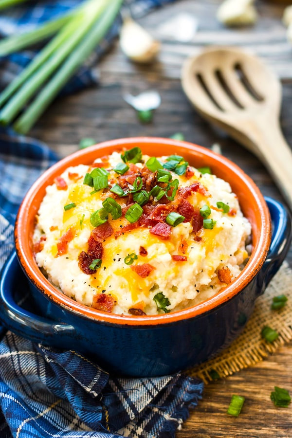 Cauliflower Mashed Potatoes Dairy Free
 Loaded Cauliflower Mashed Potatoes