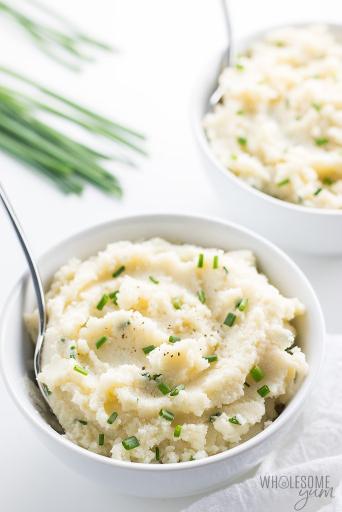 Cauliflower Mashed Potatoes Low Carb
 Low Carb Keto Cauliflower Mashed Potatoes Paleo Recipe 5