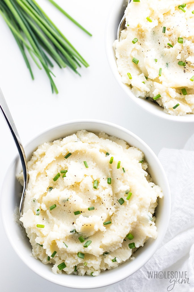 Cauliflower Mashed Potatoes Low Carb
 Low Carb Keto Cauliflower Mashed Potatoes Paleo Recipe 5