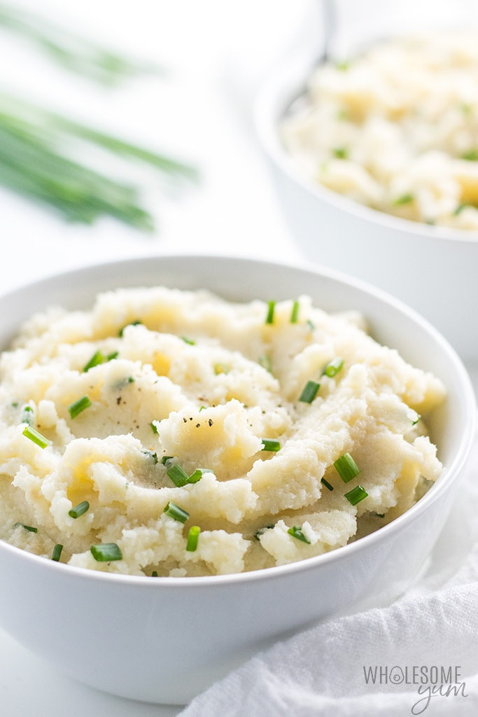 Cauliflower Mashed Potatoes Low Carb
 Low Carb Keto Cauliflower Mashed Potatoes Paleo Recipe 5
