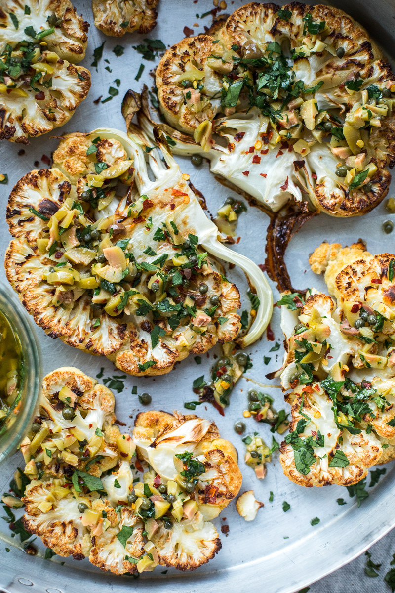 Cauliflower Steaks Vegan
 Cauliflower Steak With Olive And Caper Salsa Cook Republic