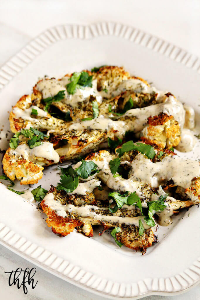 Cauliflower Steaks Vegan
 Gluten Free Vegan Roasted Cauliflower "Steaks" with Lemon