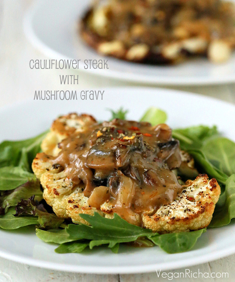 Cauliflower Steaks Vegan
 Cauliflower Steaks with Mushroom Gravy Vegan Glutenfree