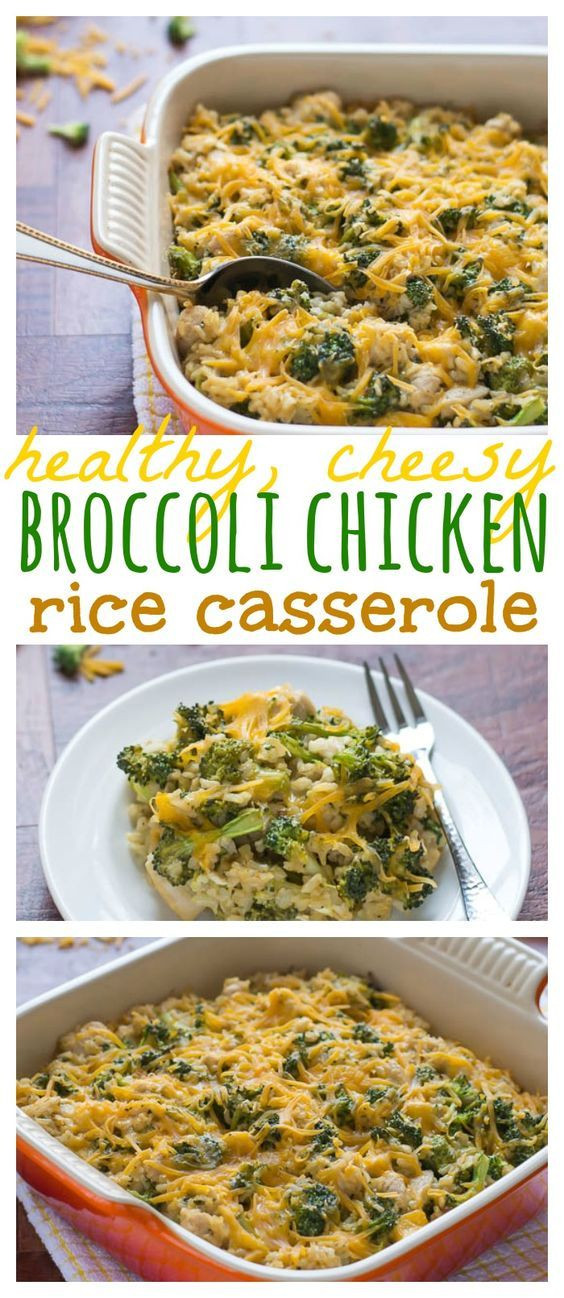Chicken And Rice Casserole Healthy
 Healthy Cheesy Chicken Broccoli Rice Casserole