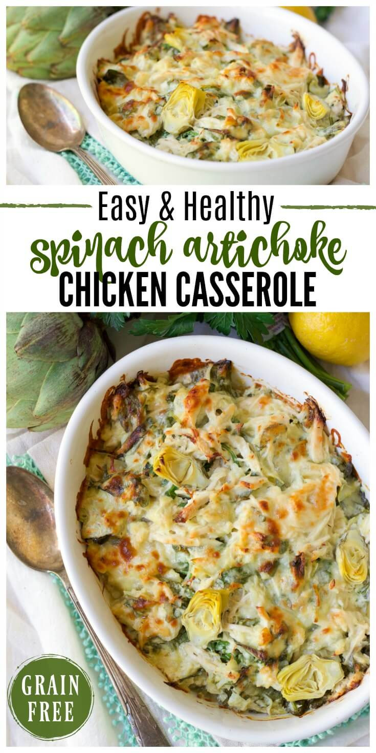 Chicken Casserole Recipes Healthy
 Healthy Spinach Artichoke Chicken Casserole