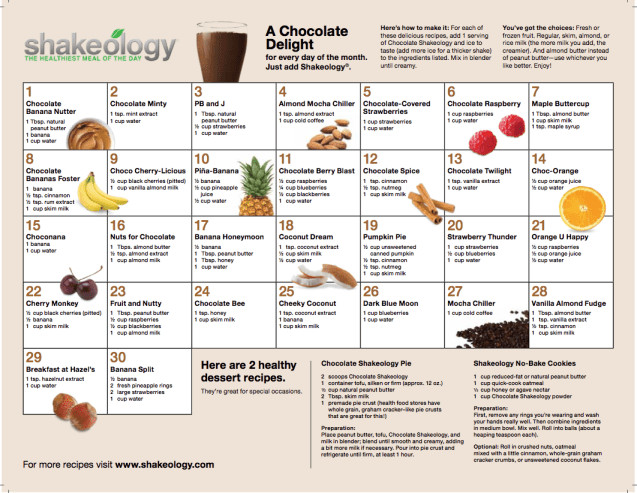 Chocolate Vegan Shakeology Recipes
 Shakeology Recipes teamRIPPED