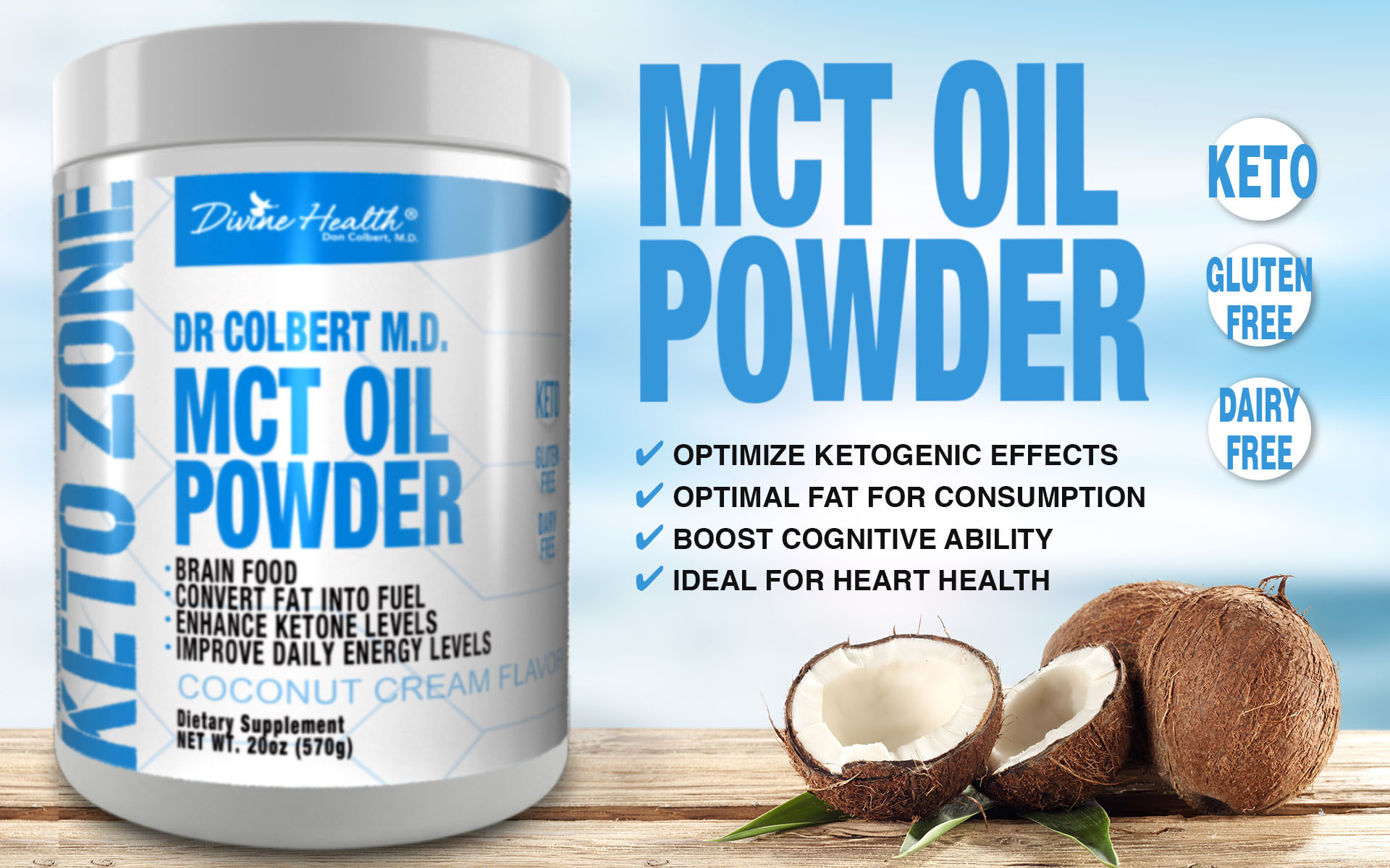 Coconut Oil Keto Diet
 Keto Zone MCT Oil Powder Coconut Flavor