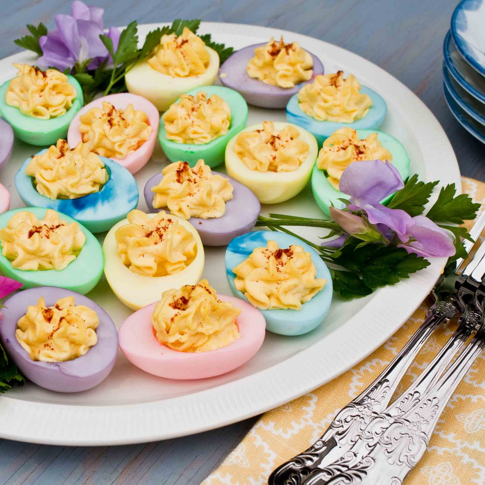 Colored Deviled Eggs For Easter
 For the Love of Food Colored Deviled Eggs