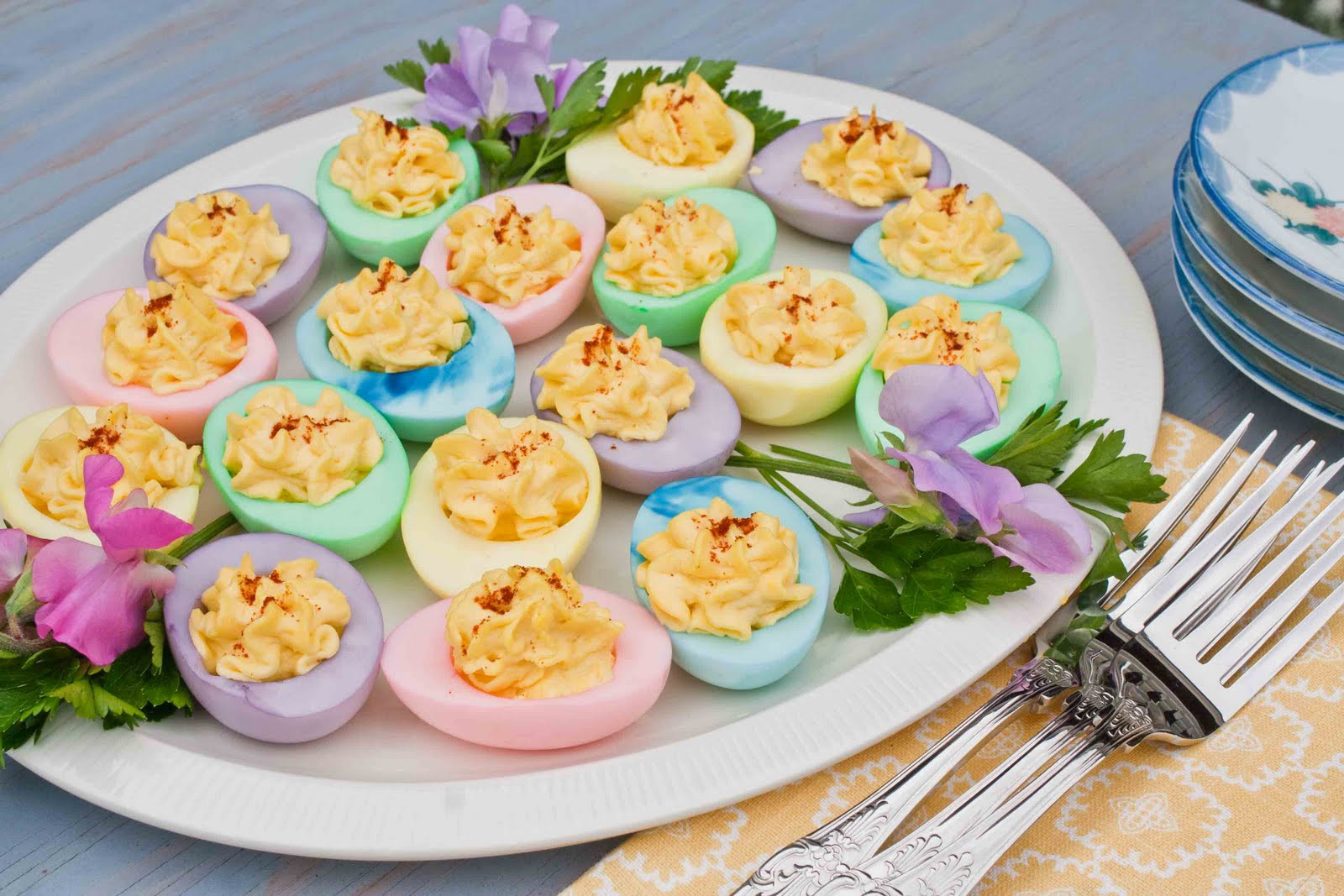 Colored Deviled Eggs For Easter
 For the Love of Food Colored Deviled Eggs