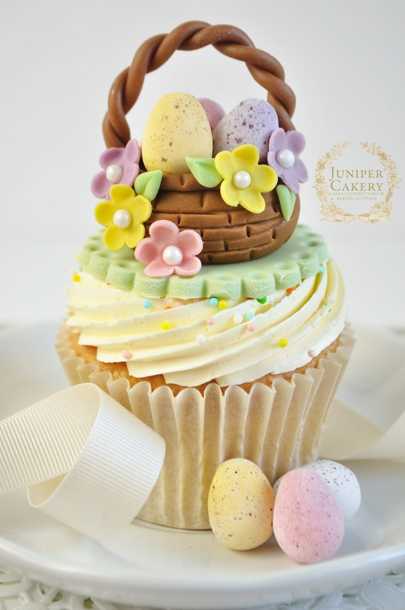 Cupcakes For Easter
 Easter Recipe & Tutorial Floral Easter Basket Cupcakes