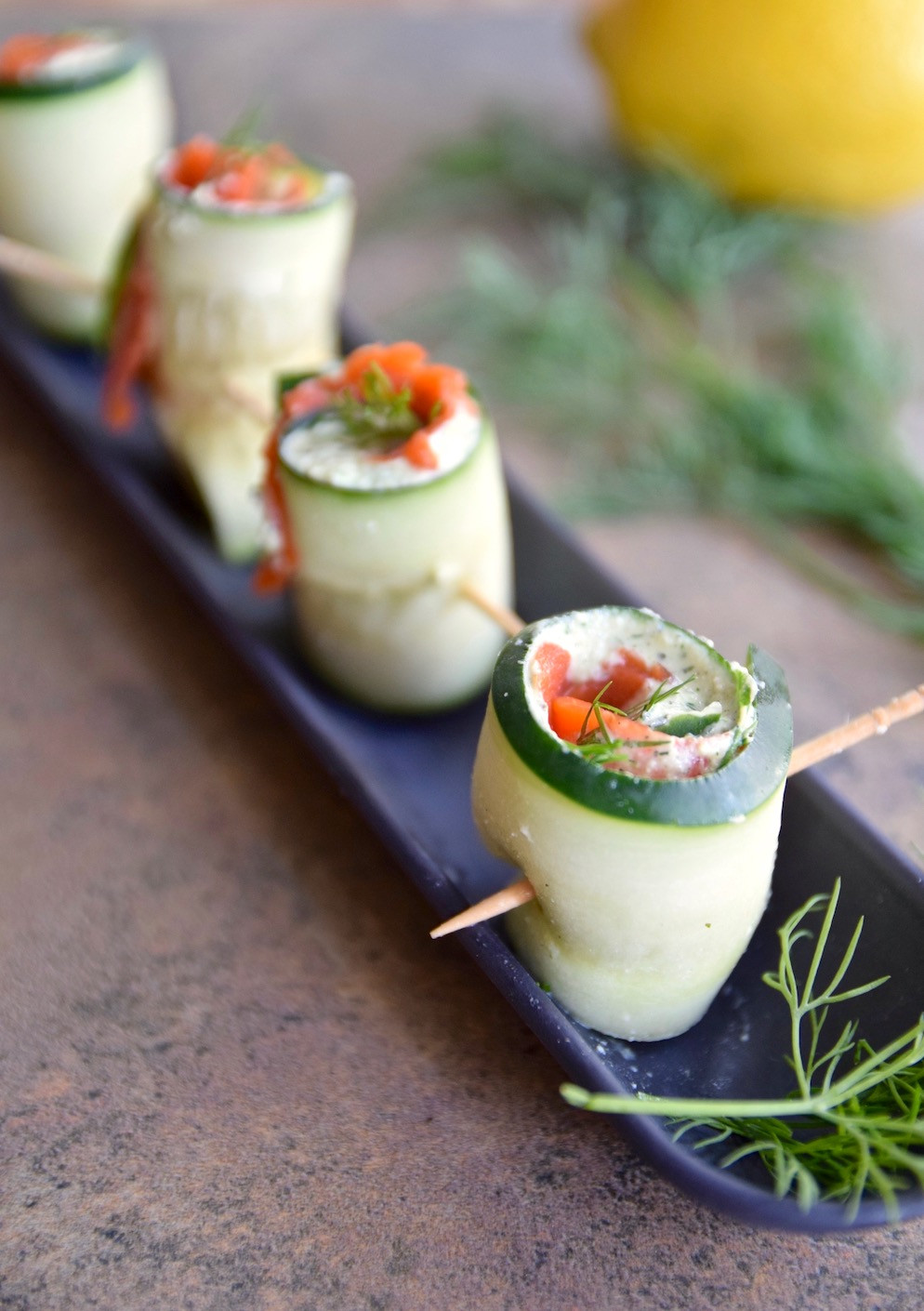 Dairy Free Appetizers
 Salmon Cucumber Roll Ups Gluten Free Dairy Free