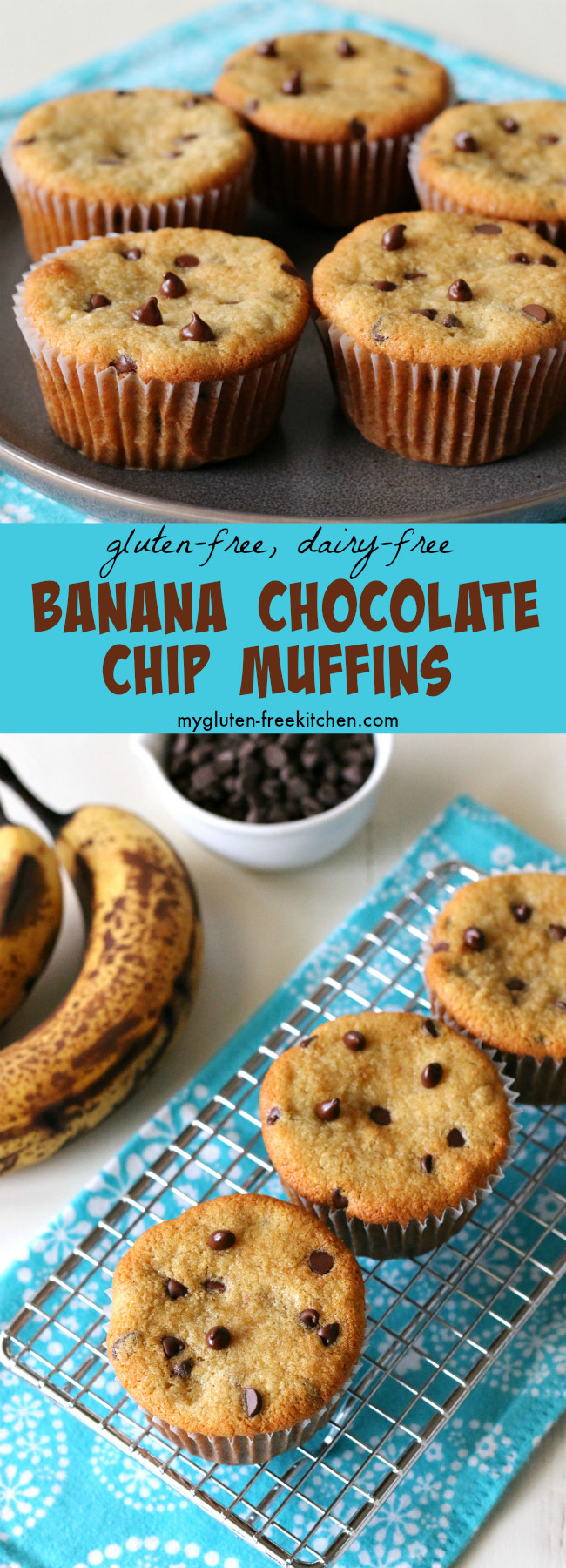 Dairy Free Chocolate Chip Muffins
 Gluten free Dairy free Banana Chocolate Chip Muffins