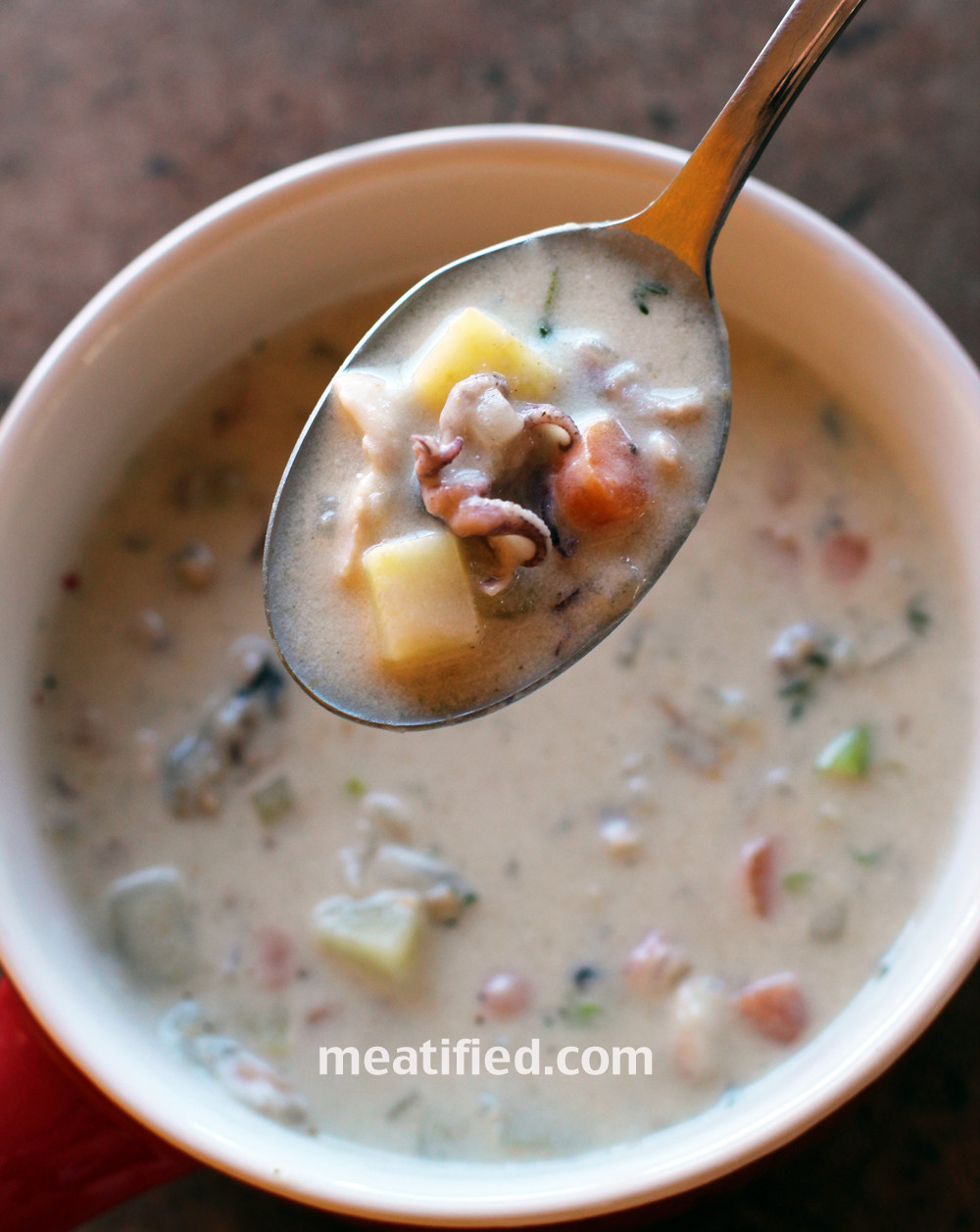 Dairy Free Chowder
 Dairy Free Chowder with Seafood meatified