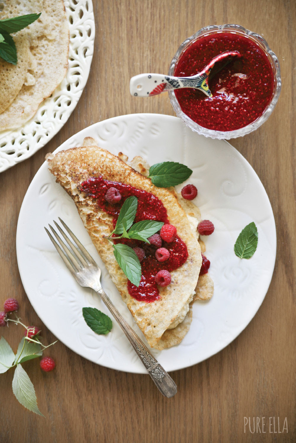 Dairy Free Crepes
 Vegan French Crêpes Vanilla Cream Cheese and Raspberry