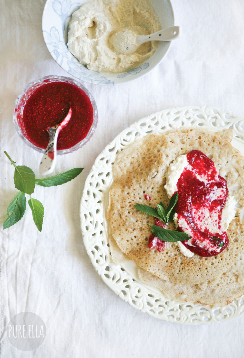 Dairy Free Crepes
 Vegan French Crêpes Vanilla Cream Cheese and Raspberry