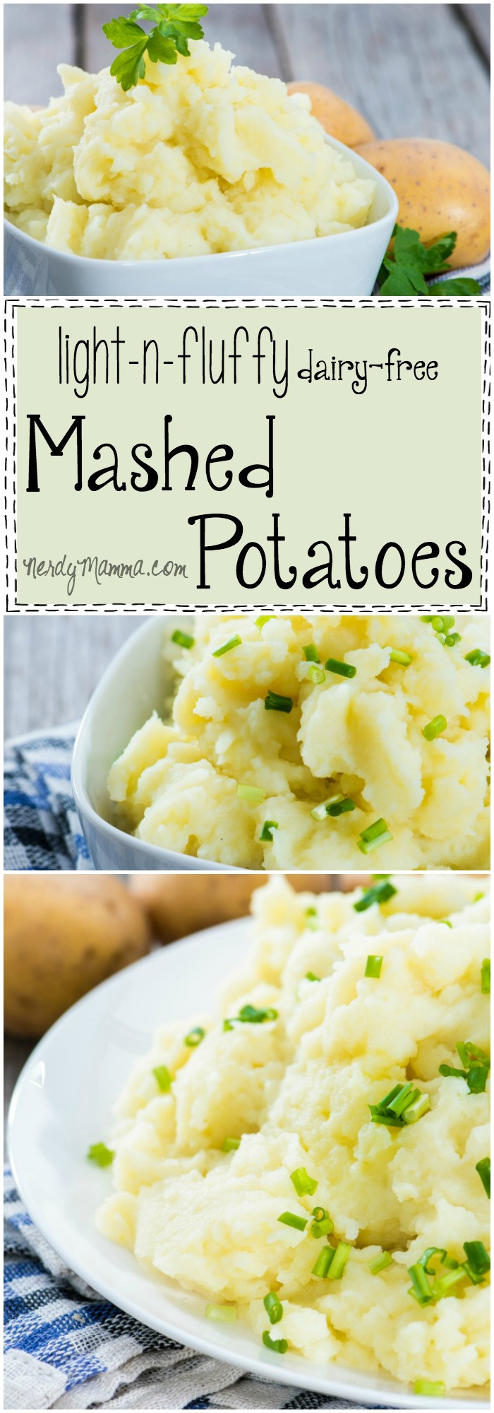 Dairy Free Mashed Potatoes
 Light & Fluffy Dairy Free Mashed Potatoes Nerdy Mamma