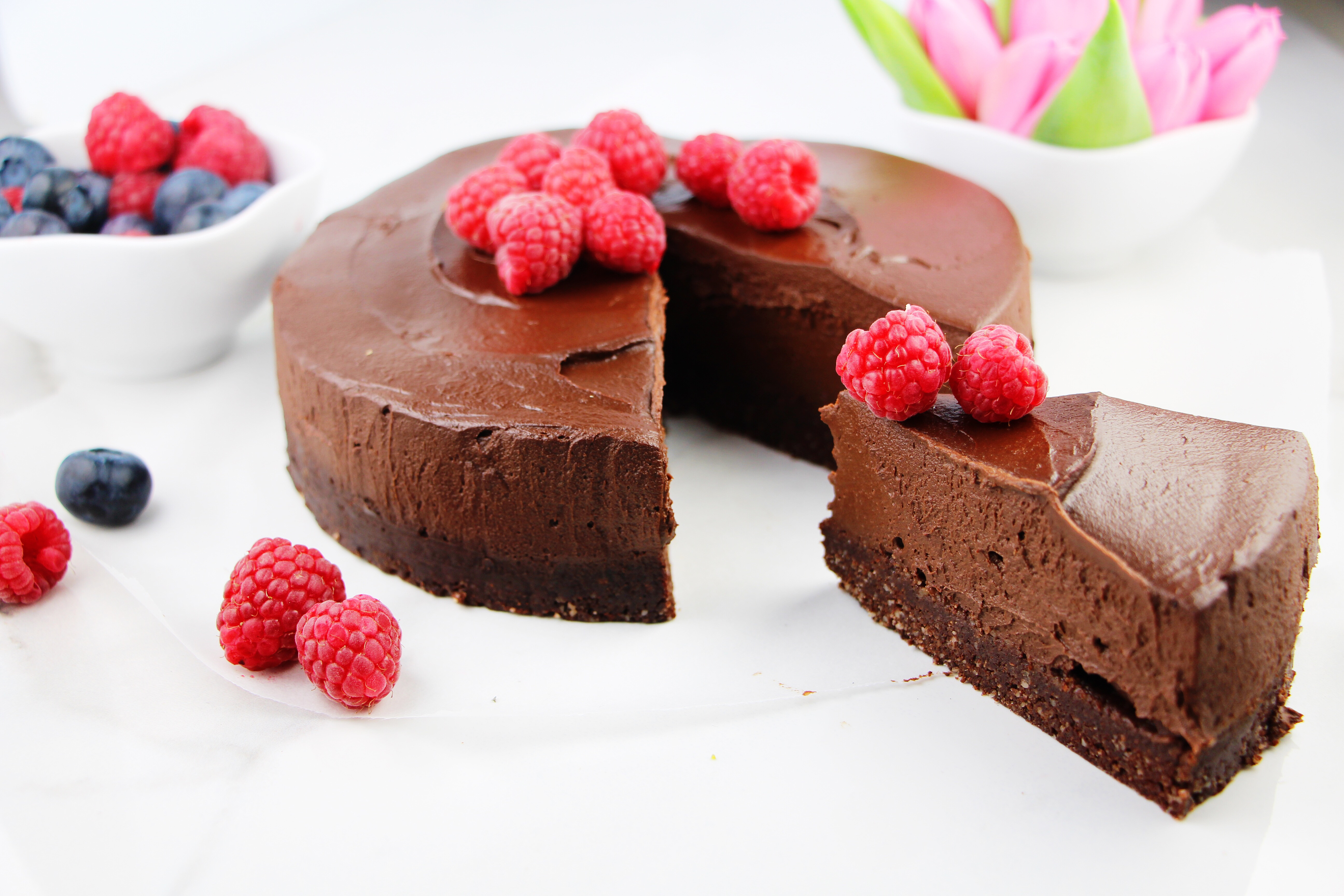 Dairy Free Mousse
 Chocolate mousse cake Vegan Raw Paleo Gluten Sugar