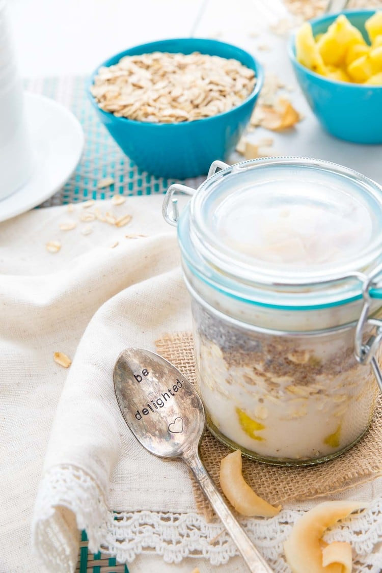 Dairy Free Overnight Oats
 Dairy Free Pina Colada Overnight Oats