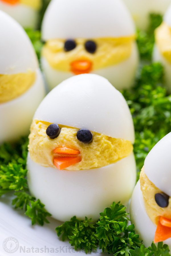 Deviled Eggs Easter Chicks
 Easter Egg Recipe Deviled Egg Chicks NatashasKitchen