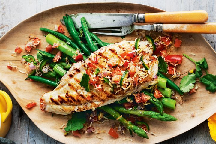 Diabetic Fish Recipes
 Chargrilled fish with green chilli coriander and coconut