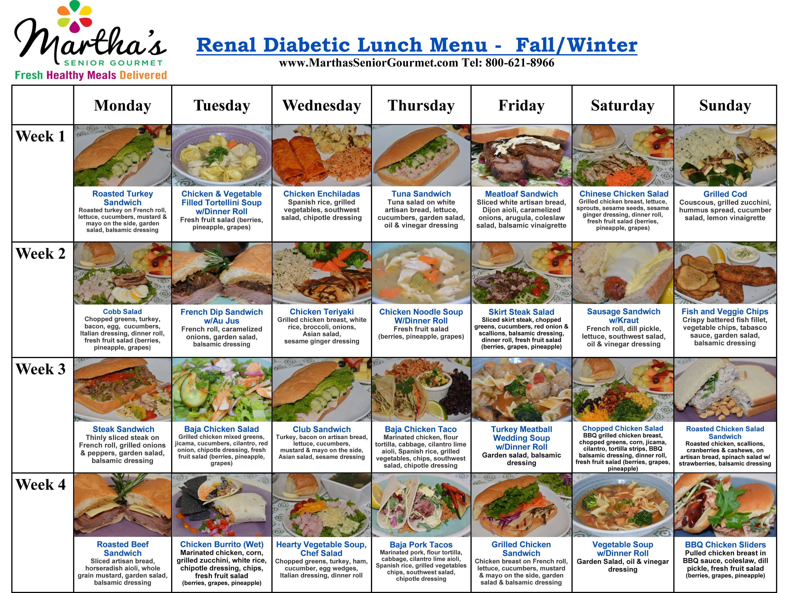 Diabetic Menu Recipes
 Renal Diabetic Menu