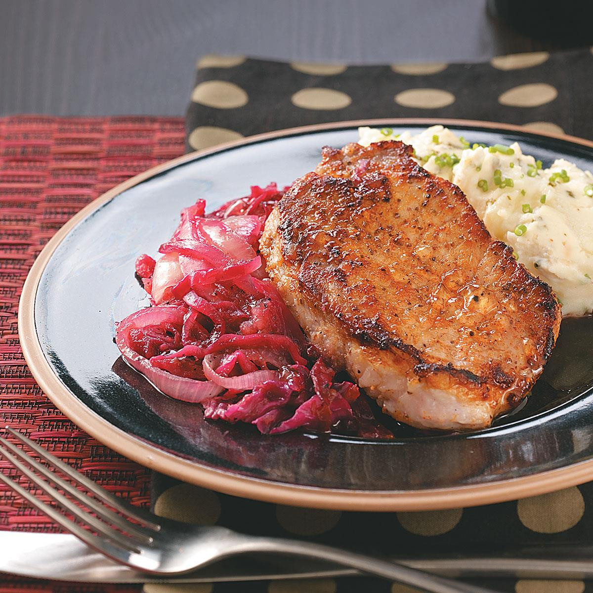 Diabetic Pork Chops Recipe
 Caraway Pork Chops and Red Cabbage Recipe