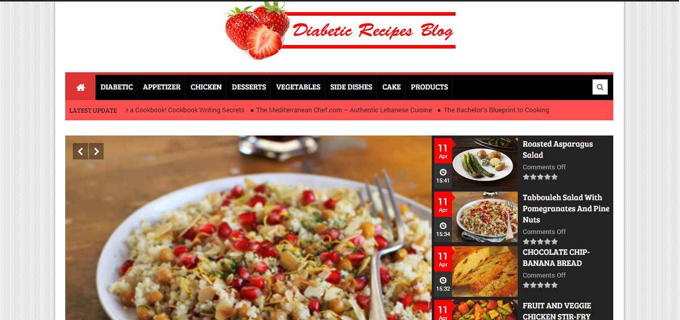 Diabetic Recipes Blog
 Setup WordPress blog