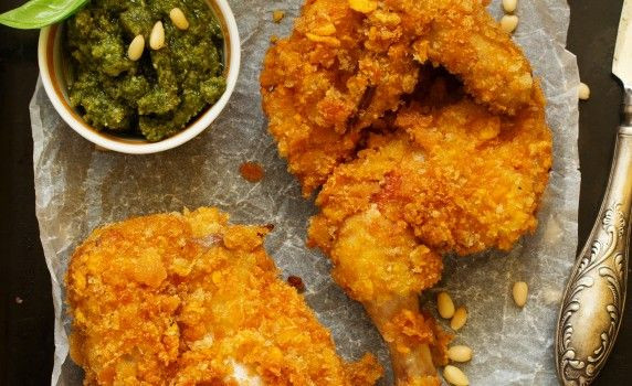 Diabetic Recipes With Chicken
 Fried chicken breaded in corn flakes